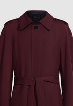 trench homme bordeaux manches raglants ceinturé