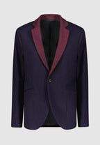 Veste rayée col contrasté