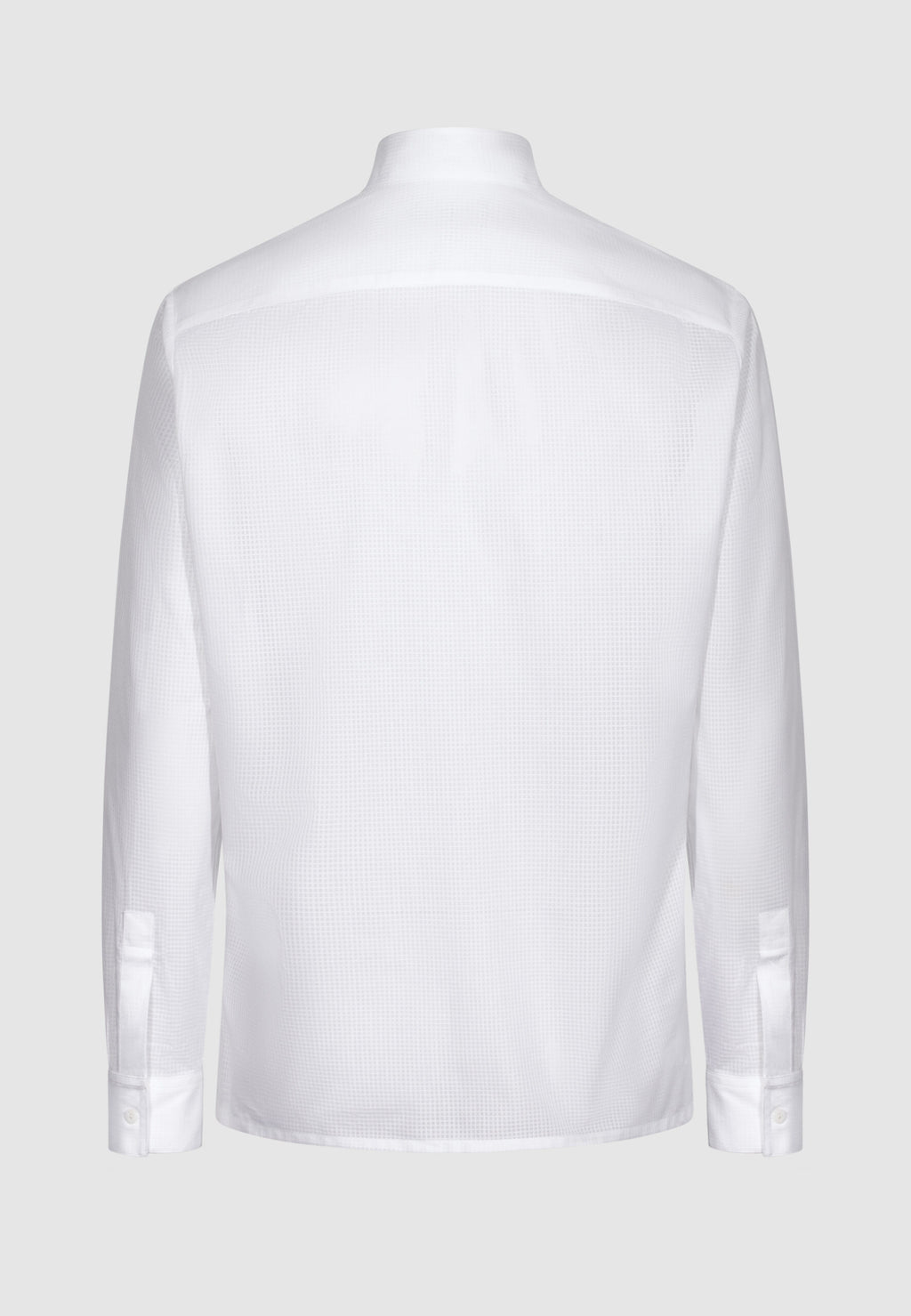 chemise homme coton blanc col mao vue dos