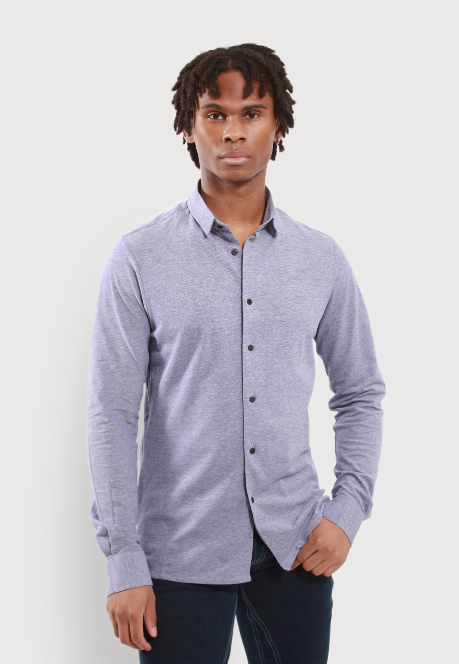 CHEMISE JERSEY BLEUE