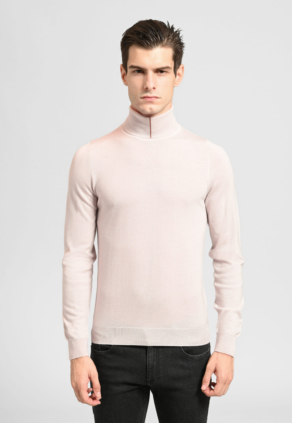 PULL COL ROULE BEIGE