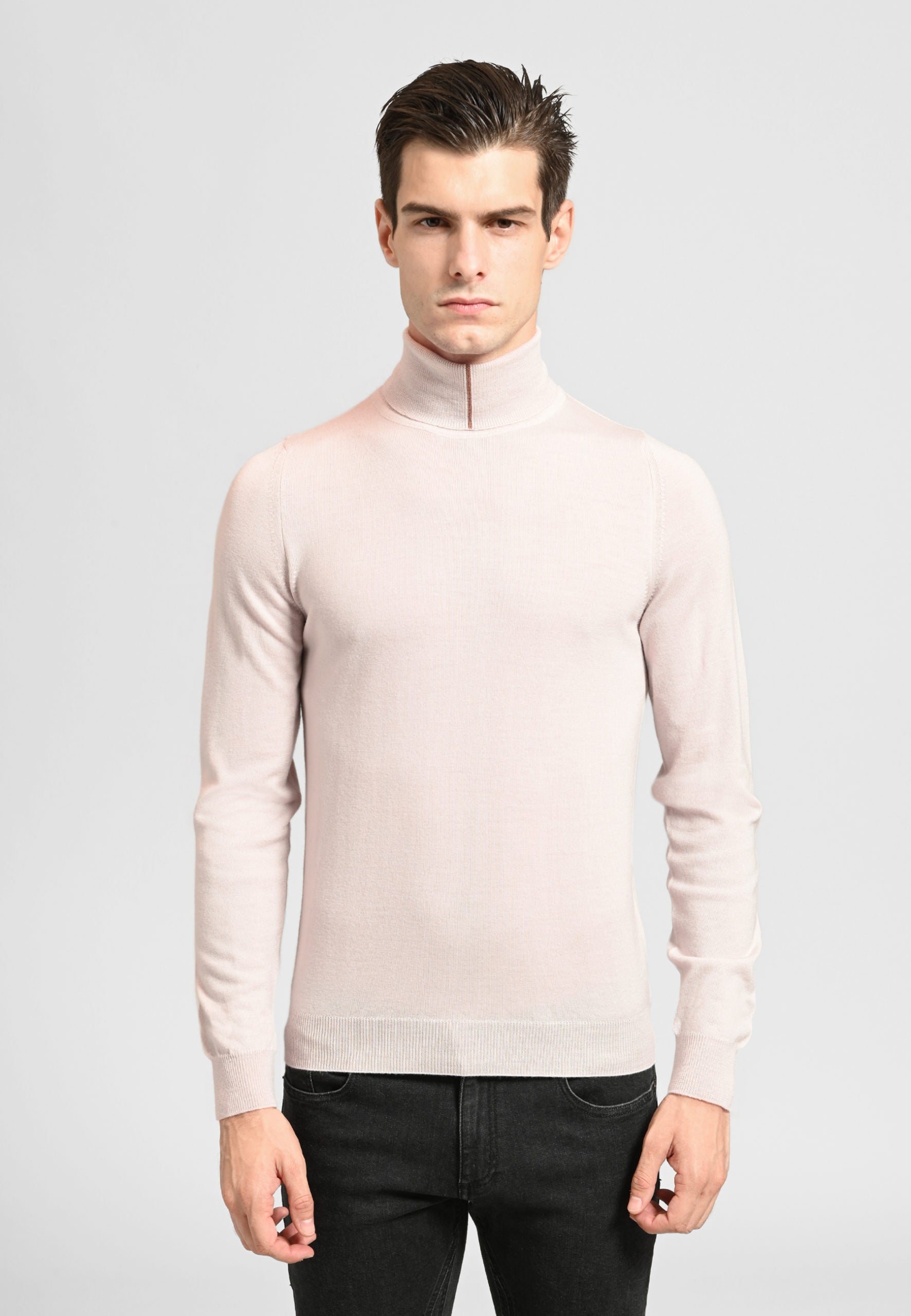 PULL COL ROULE BEIGE