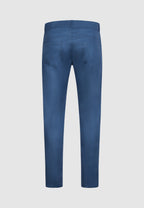 pantalon homme coton/lin bleu poches fantaisies