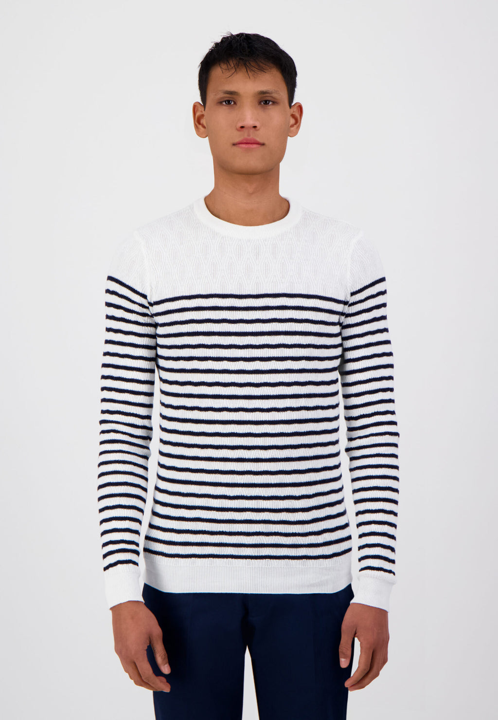 PULL MARIN BLANC NAVY