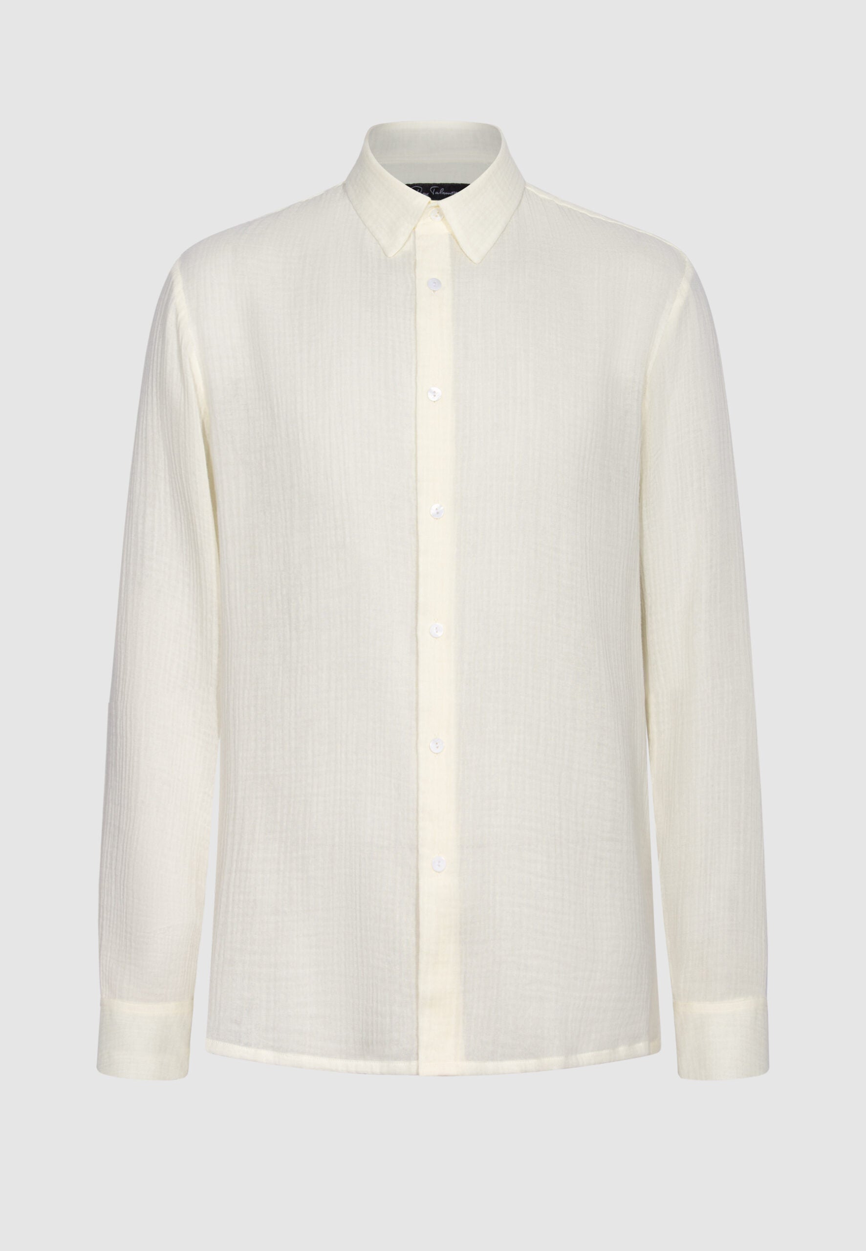 chemise homme coton ivoire transparente