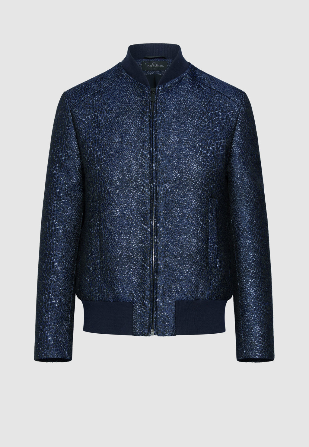 blouson homme teddy bleu effet texturé