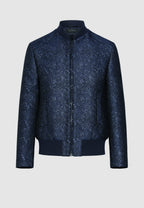 blouson homme teddy bleu effet texturé