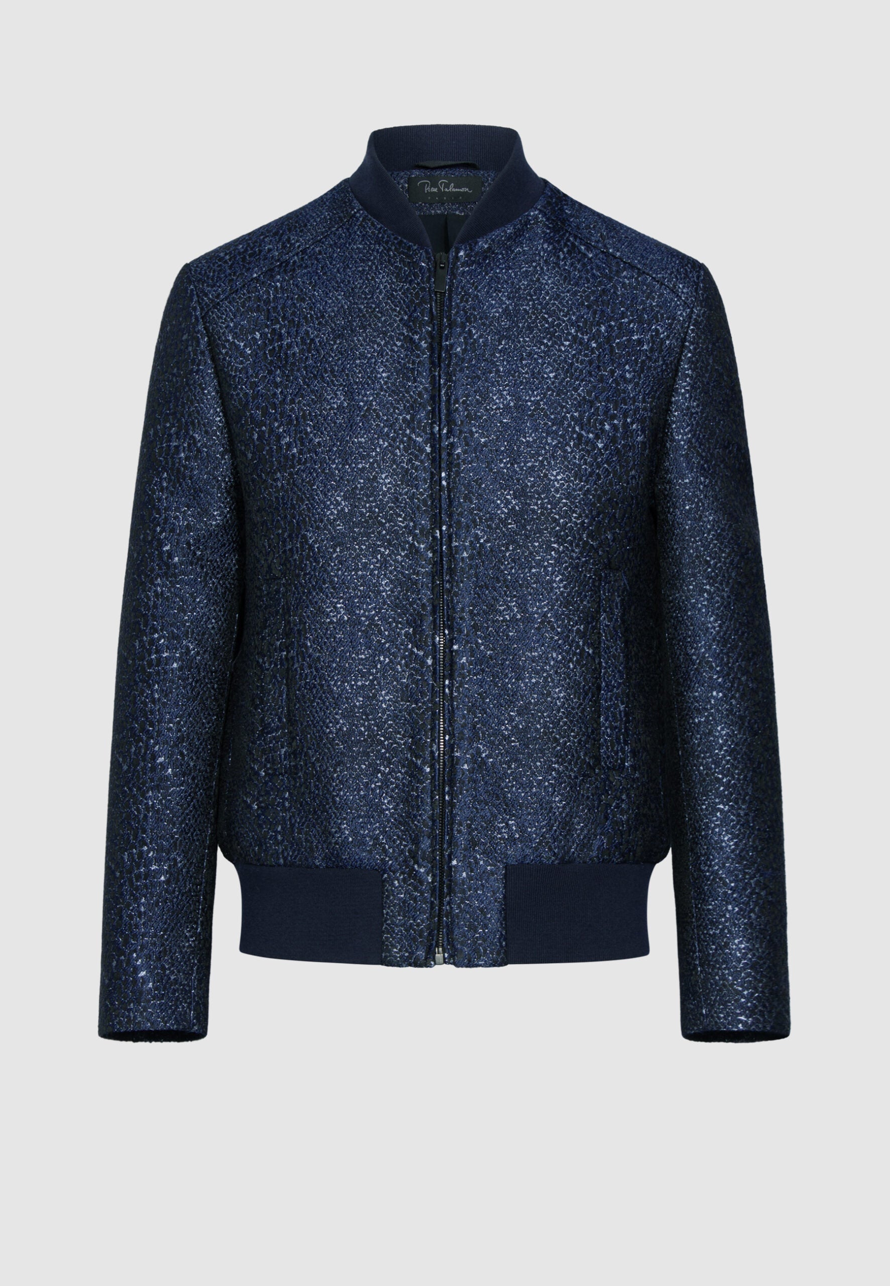 blouson homme teddy bleu effet texturé