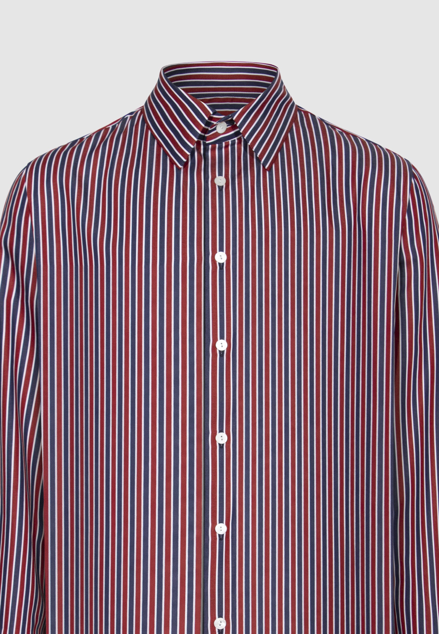 chemise homme coton rayures bleues bordeaux