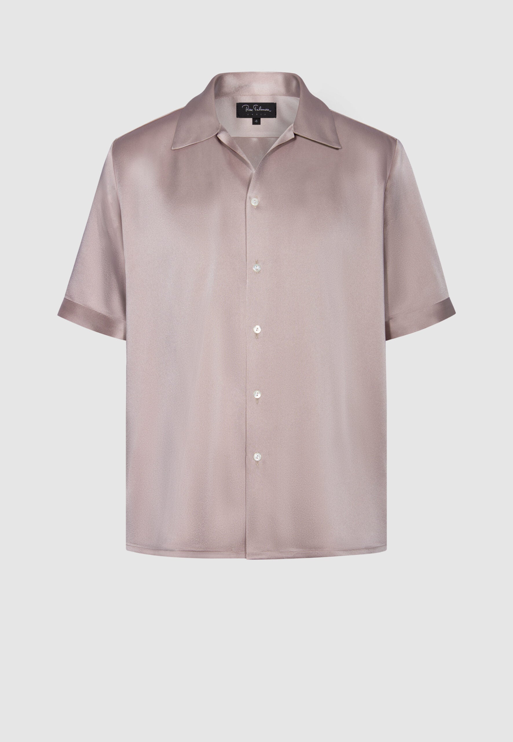 chemise manche courte satin rose