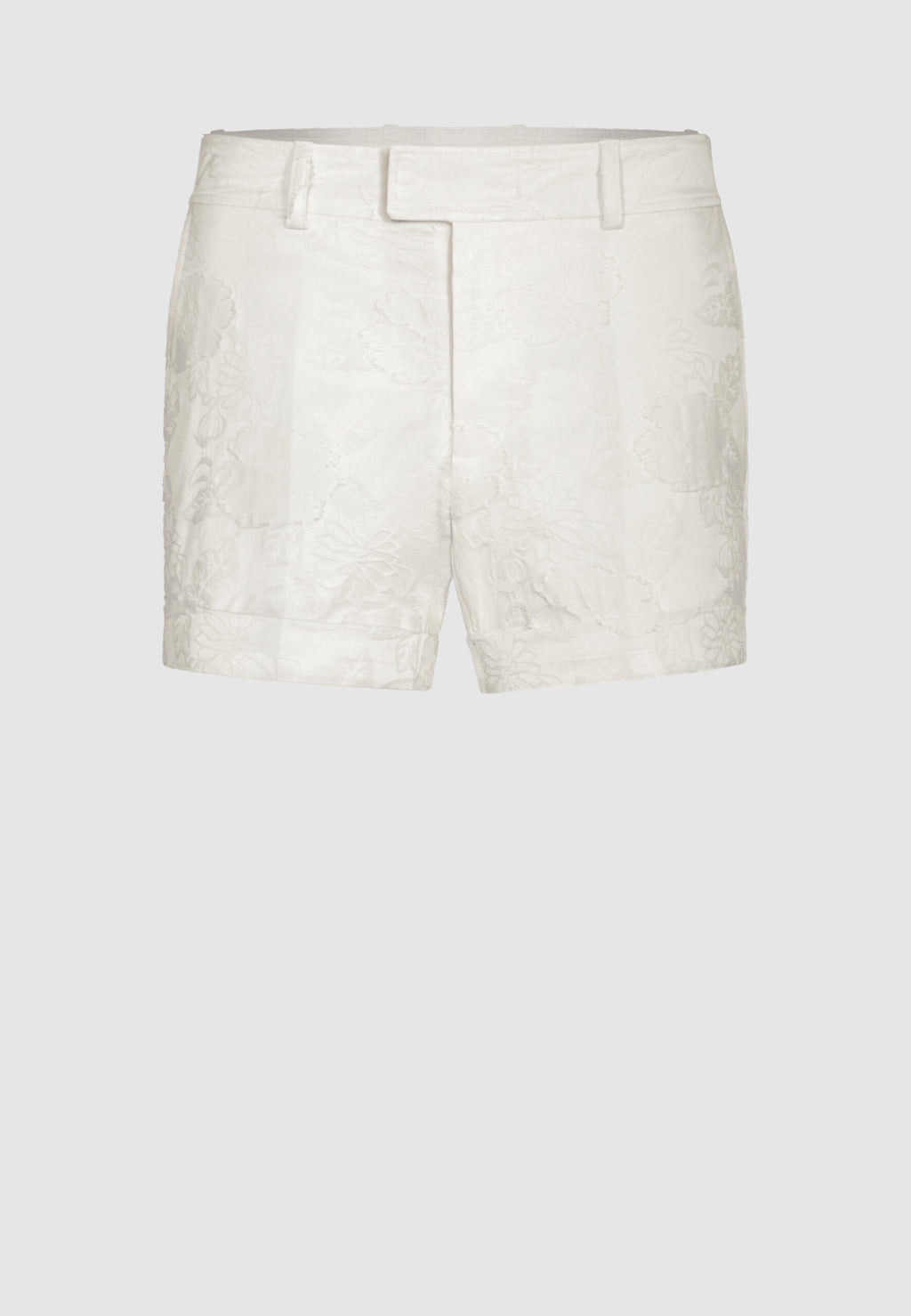short blanc coton homme à motif damassé floral ton sur ton