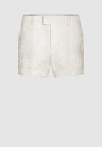 short blanc coton homme à motif damassé floral ton sur ton