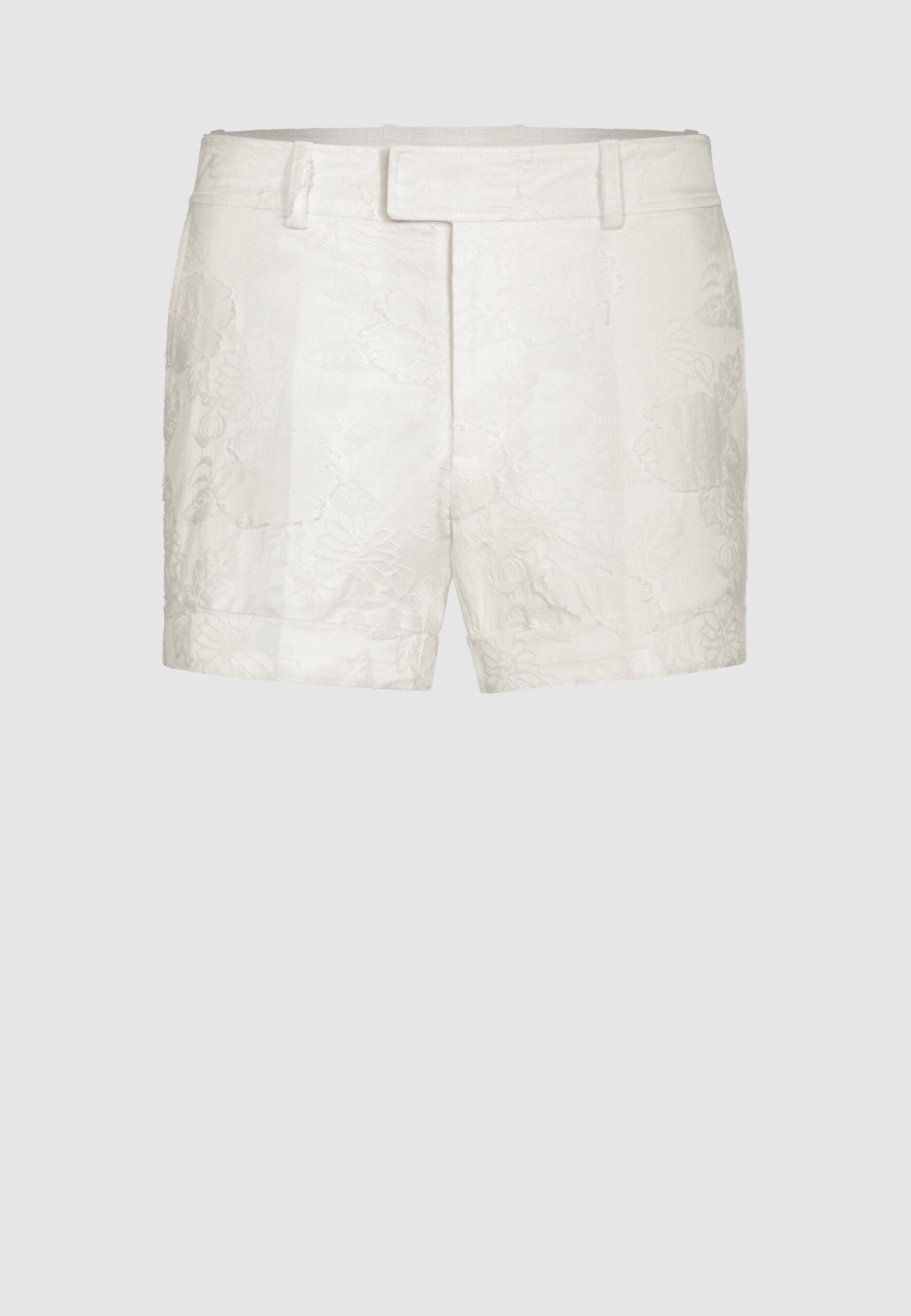 short blanc coton homme à motif damassé floral ton sur ton