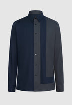 chemise homme bleu et gris bloc color