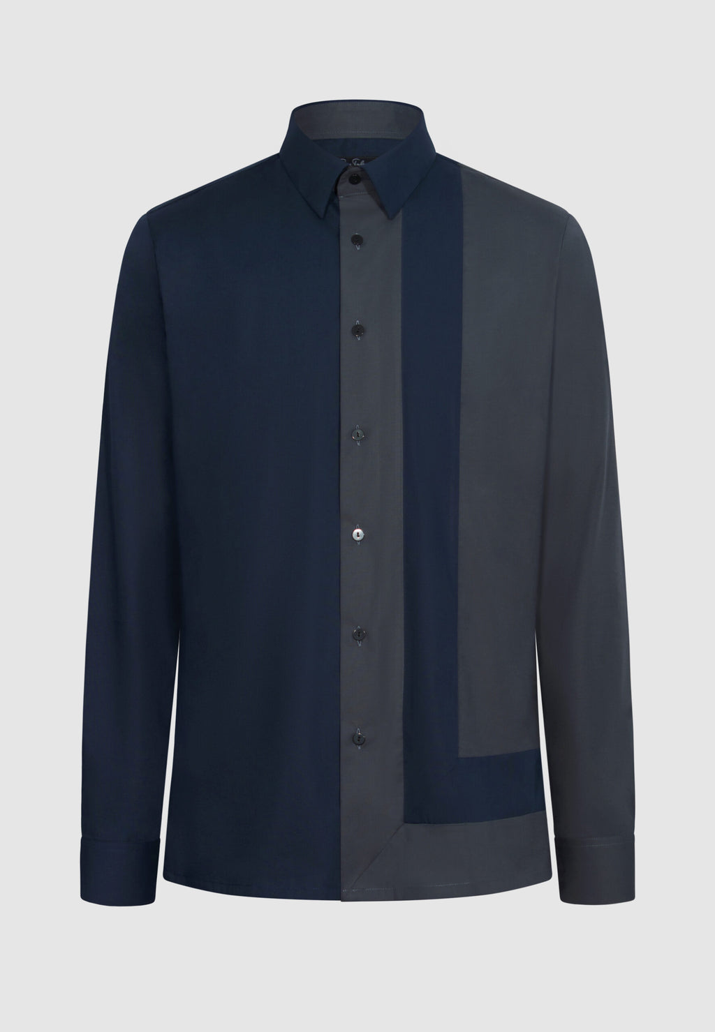 chemise homme bleu et gris bloc color