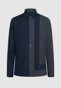 chemise homme bleu et gris bloc color