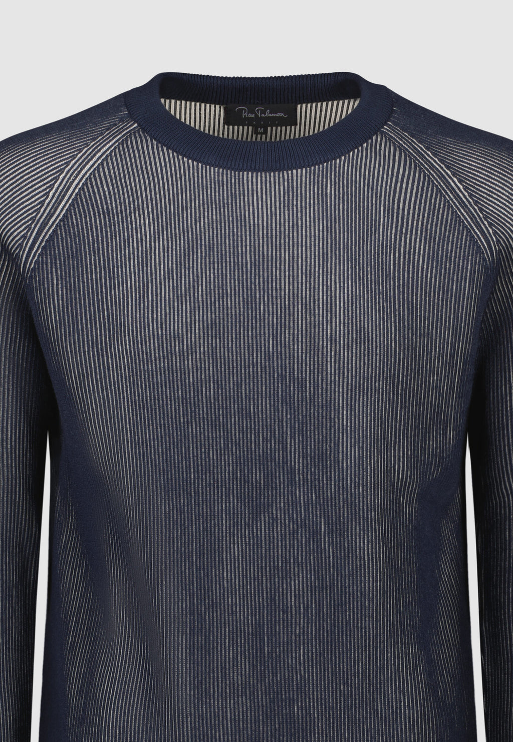 pull homme coton vanisé bleu et blanc