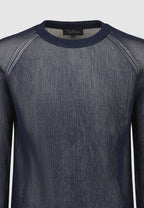 pull homme coton vanisé bleu et blanc
