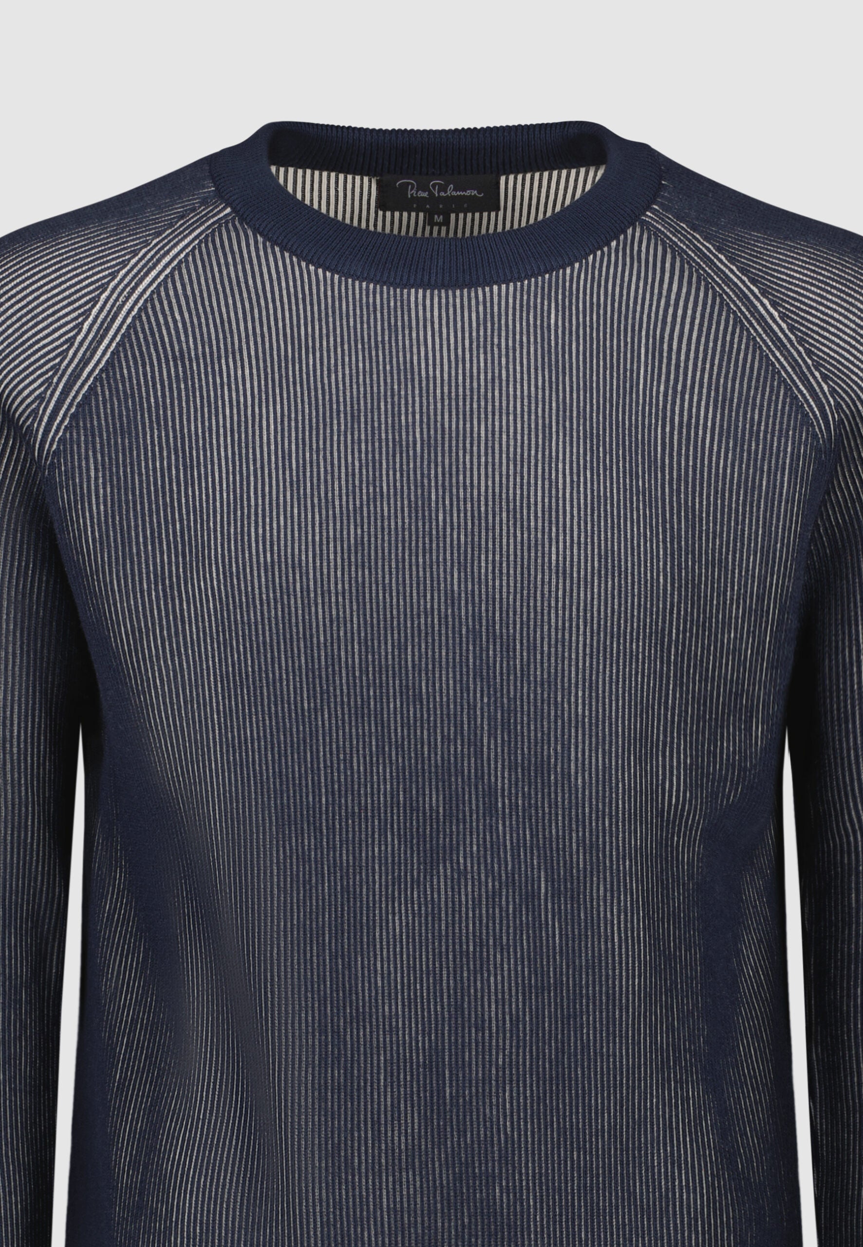 pull homme coton vanisé bleu et blanc