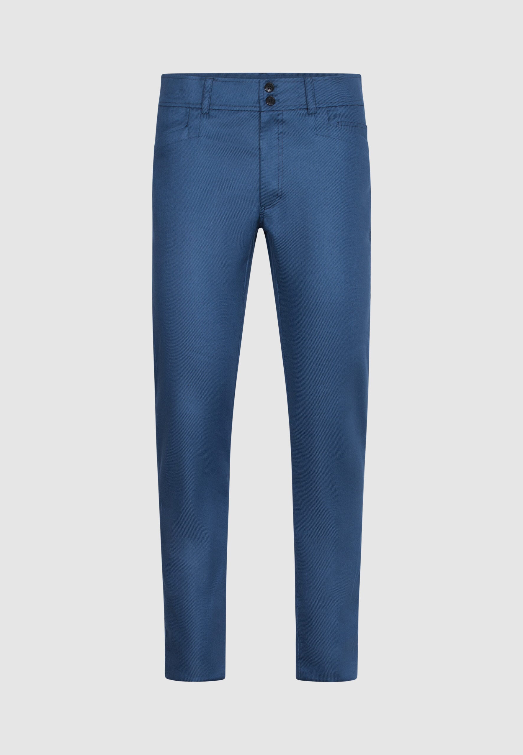 pantalon homme coton/lin bleu poches fantaisies