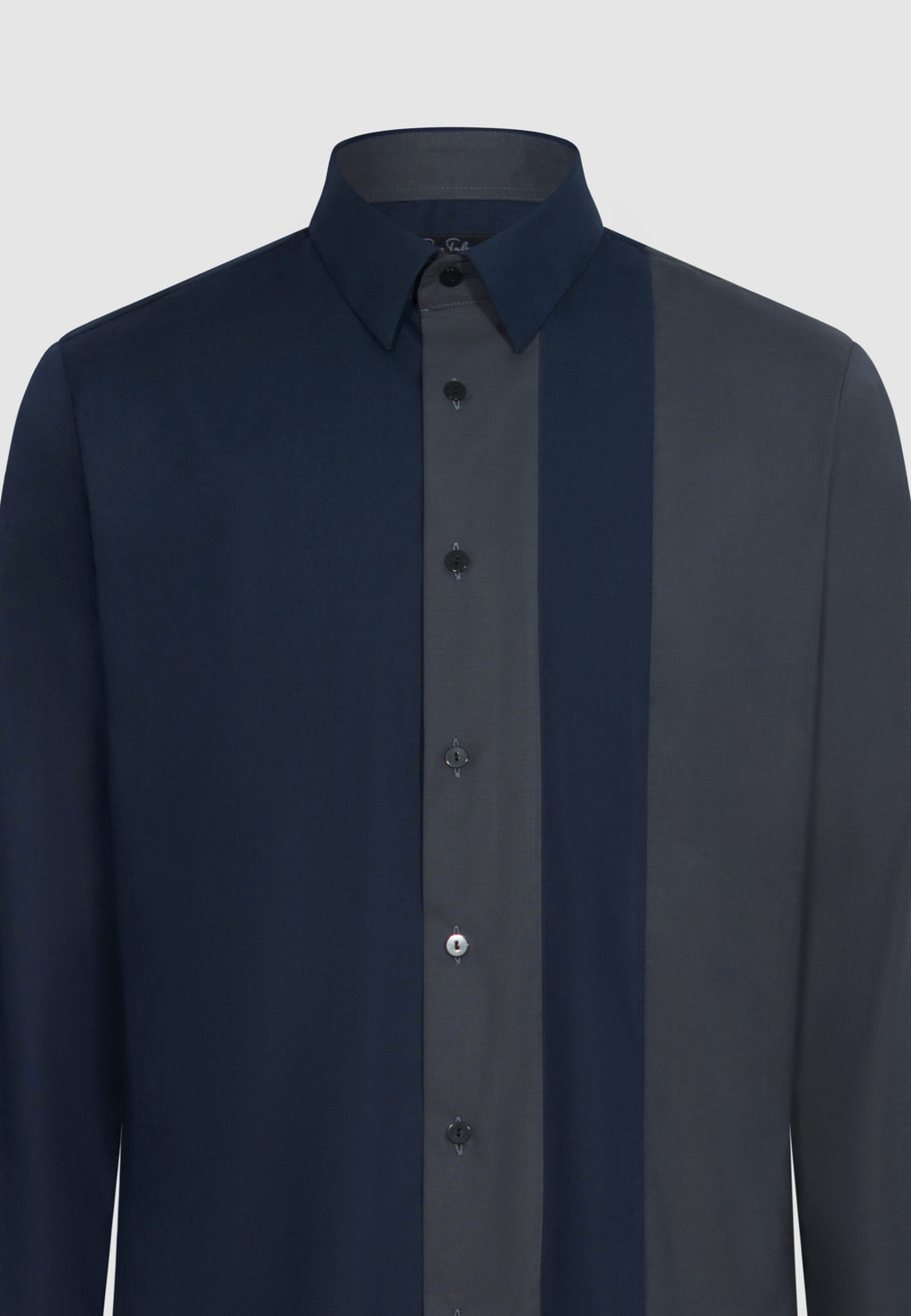 chemise homme bleu et gris bloc color