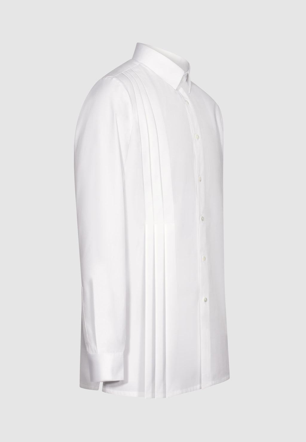 chemise homme coton blanche plissée profil