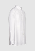 chemise homme coton blanche plissée profil