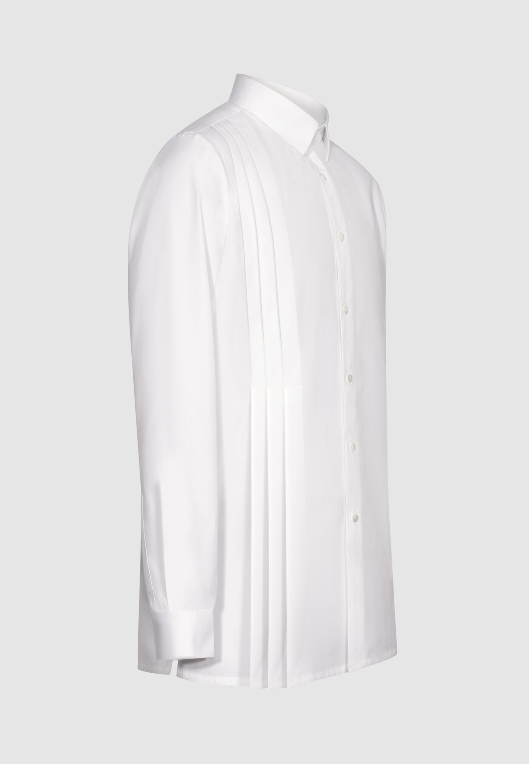 chemise homme coton blanche plissée profil