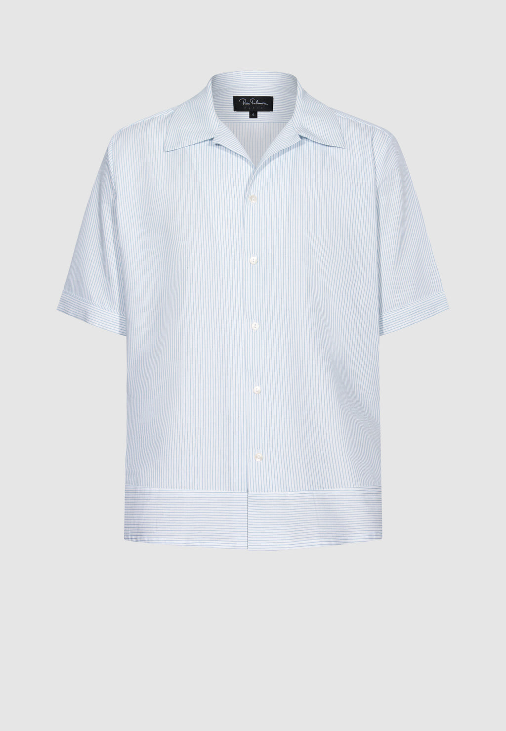 Chemise manches courtes homme rayures bleues