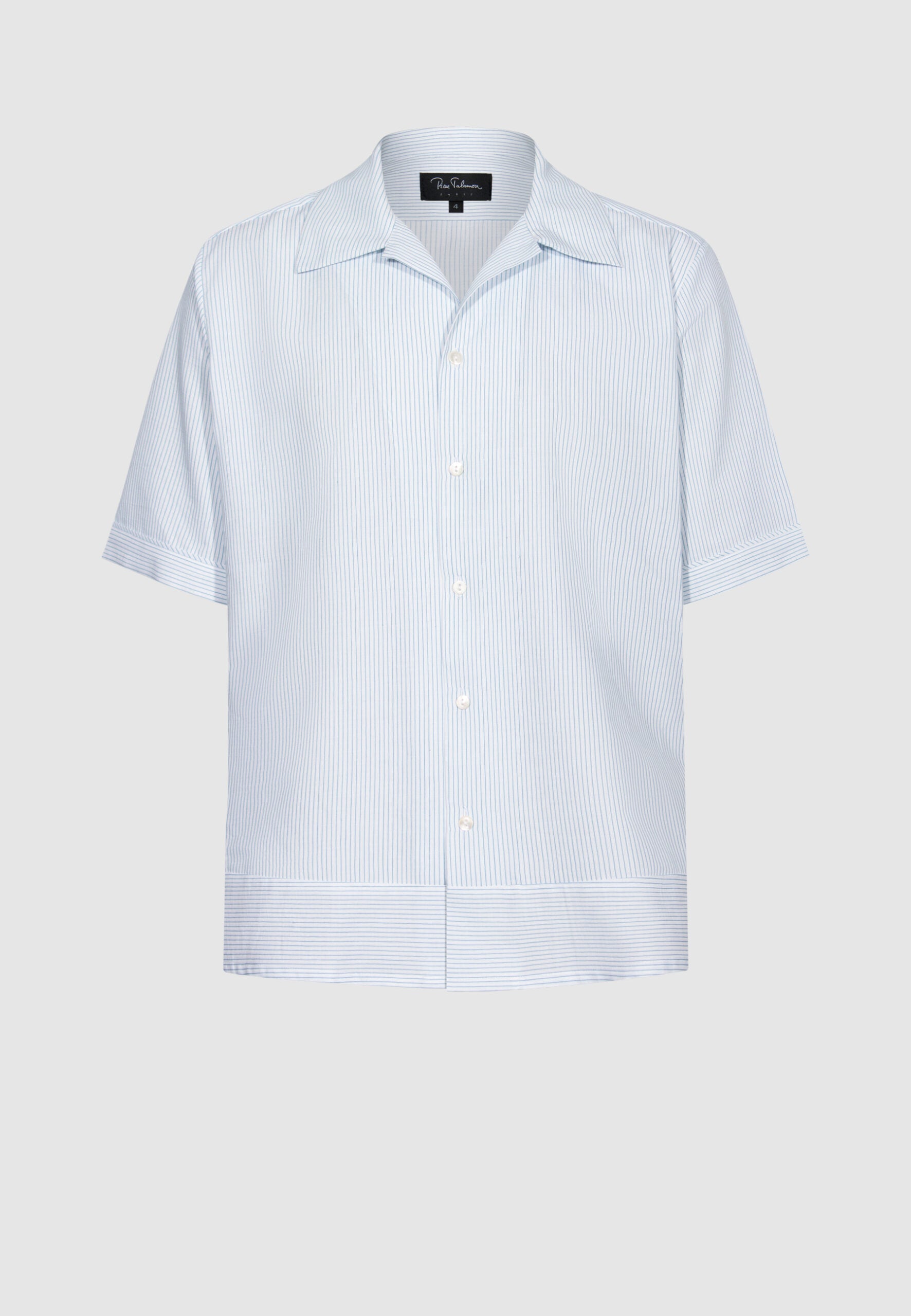 Chemise manches courtes homme rayures bleues