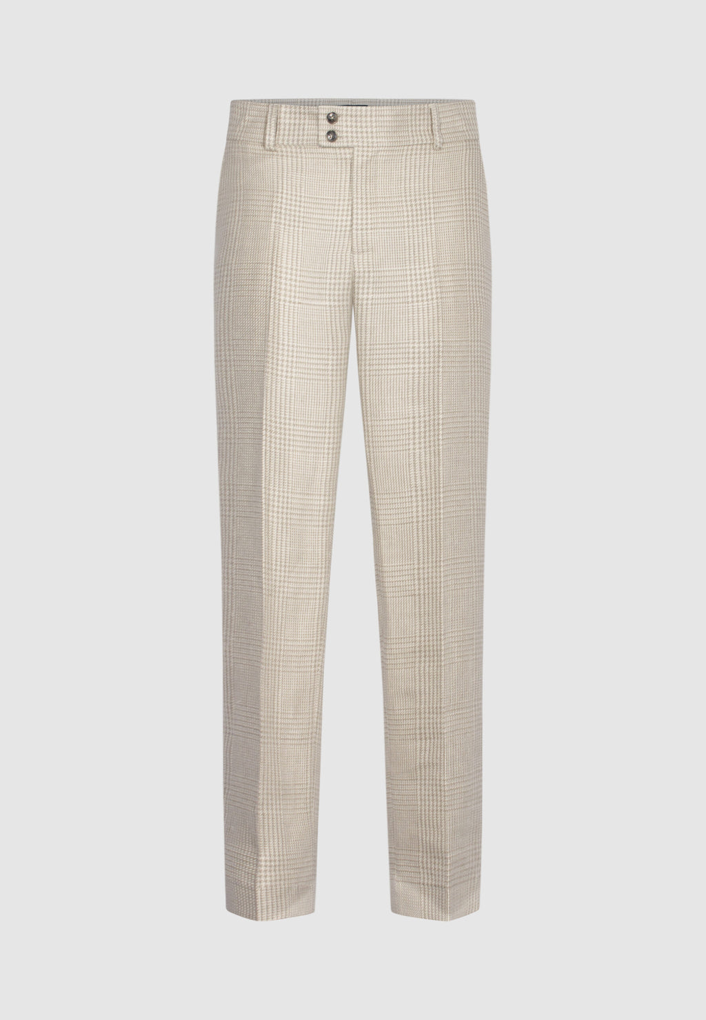 pantalon lin prince de galles beige