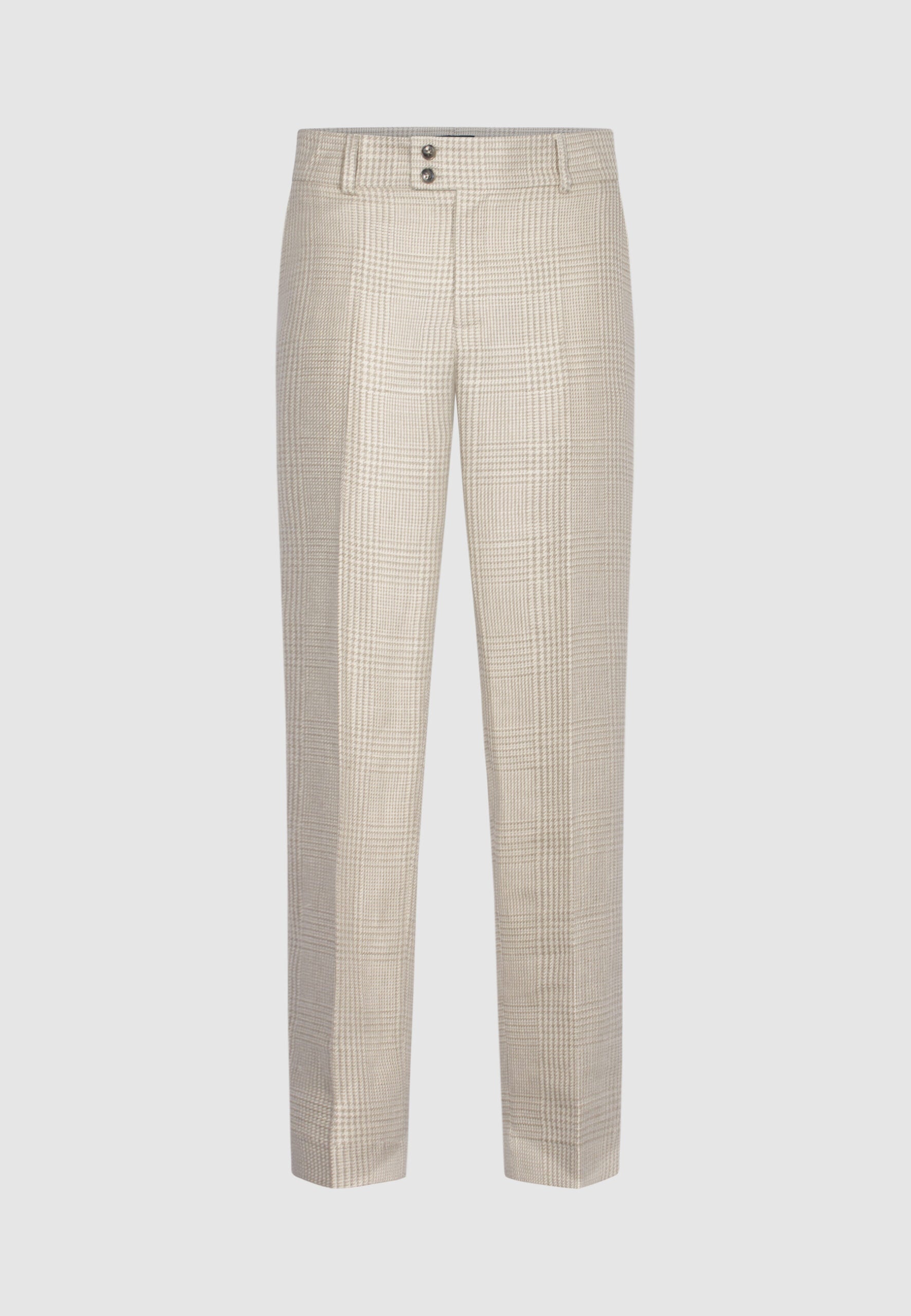 pantalon lin prince de galles beige