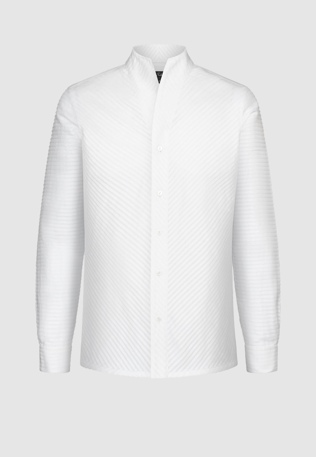 CHEMISE COL MONTANT PLISSÉE BLANCHE