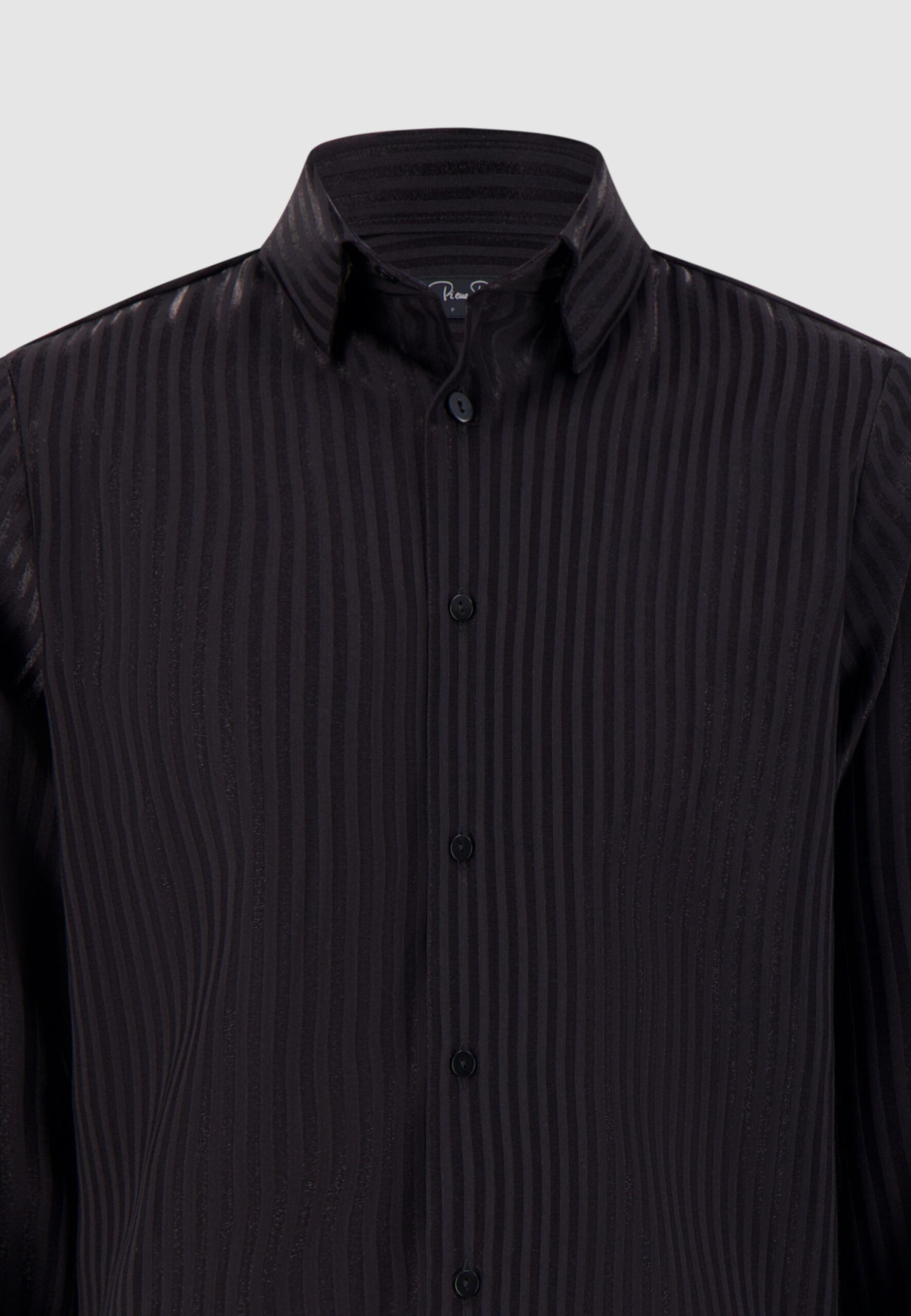 Chemise black shiny stripes – Image 2