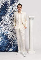 COSTUME LAINE ET SOIE IVOIRE HOMME MARIAGE CEREMONIE