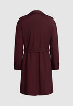 trench homme bordeaux manches raglants ceinturé