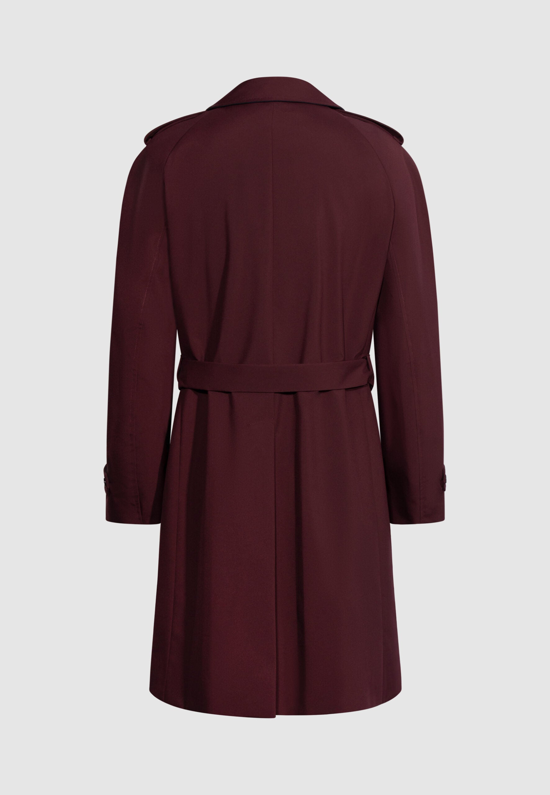 trench homme bordeaux manches raglants ceinturé
