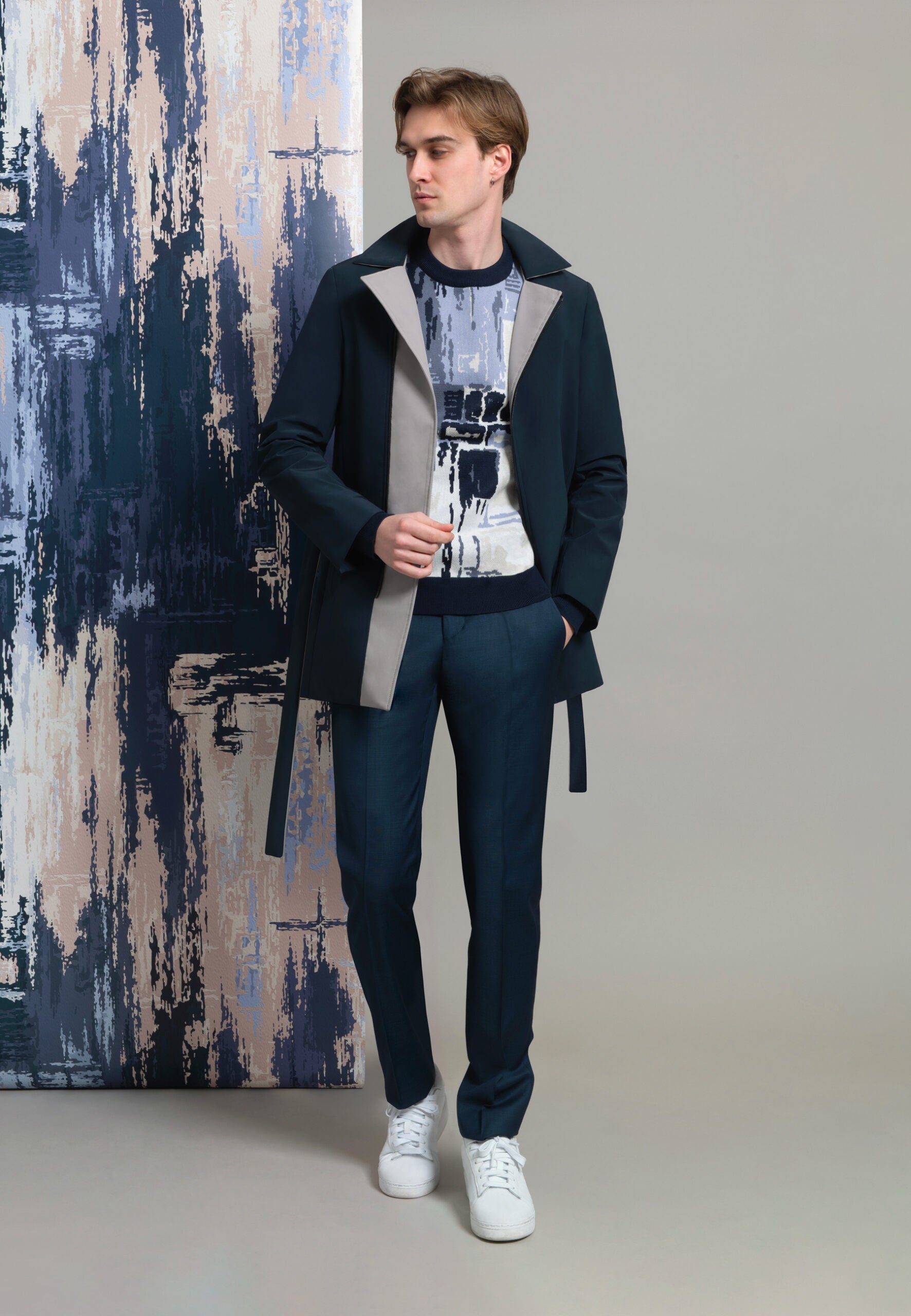 TRENCH KERIN BLEU GRIS – Image 2