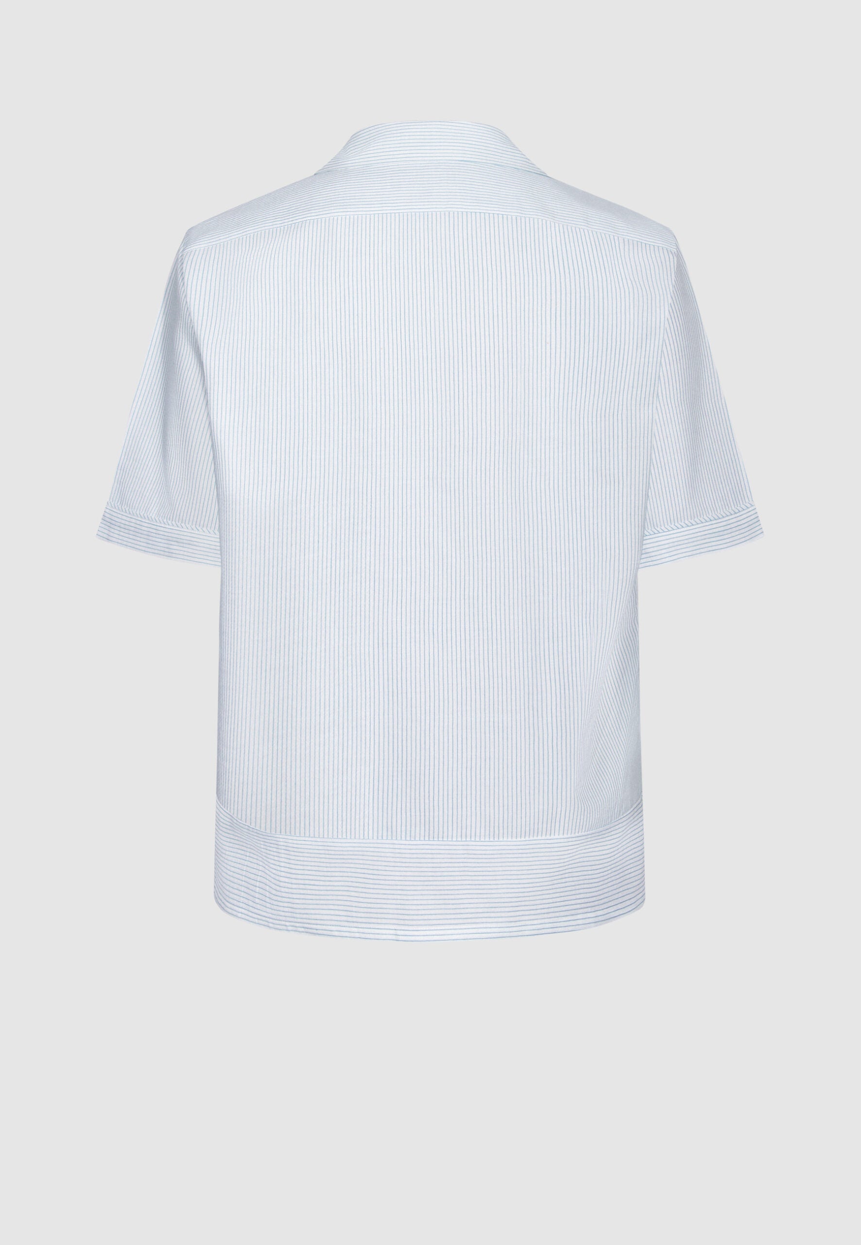 Chemise manches courtes homme rayures bleues
