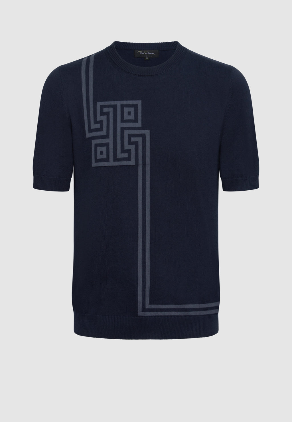 T-shirt jersey de coton homme bleu motif graphique