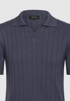 polo homme jersey de coton bleu gris