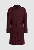 trench homme bordeaux manches raglants ceinturé