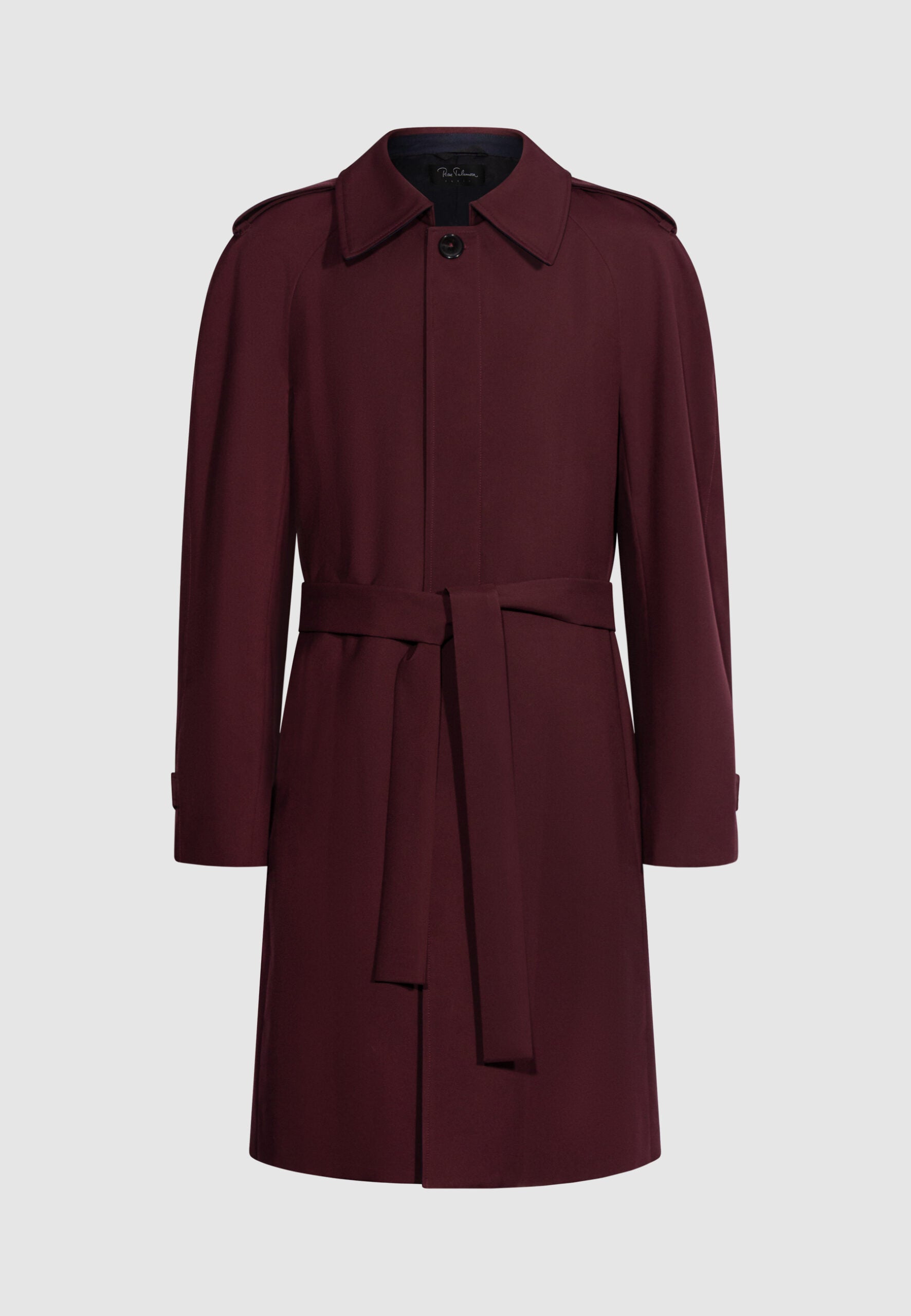 trench homme bordeaux manches raglants ceinturé