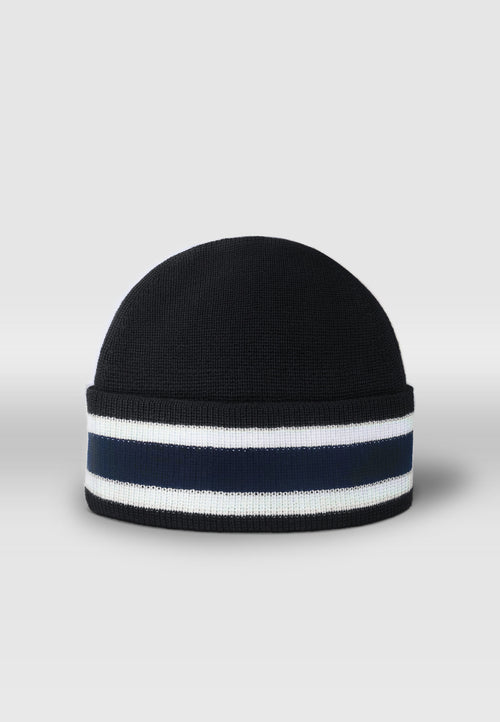 Bonnet Noir à Rayures