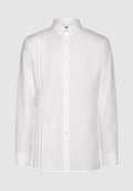 chemise homme coton blanche plissée