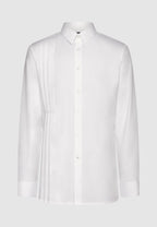 chemise homme coton blanche plissée