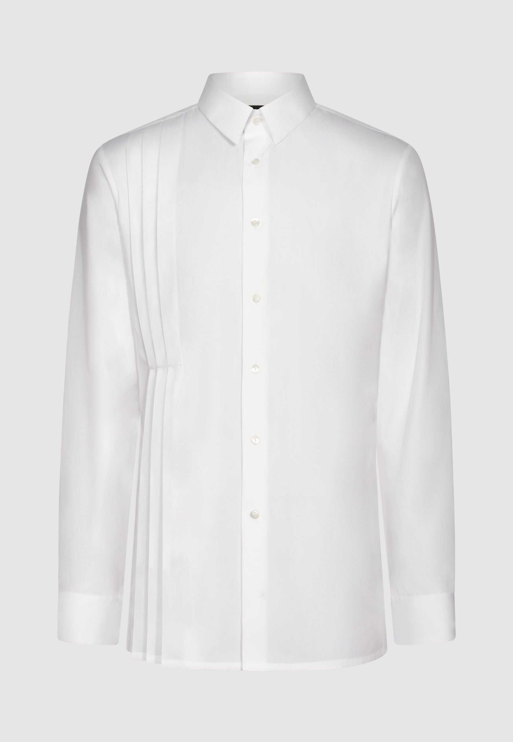 chemise homme coton blanche plissée