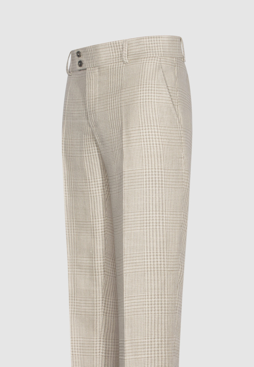pantalon lin prince de galles beige