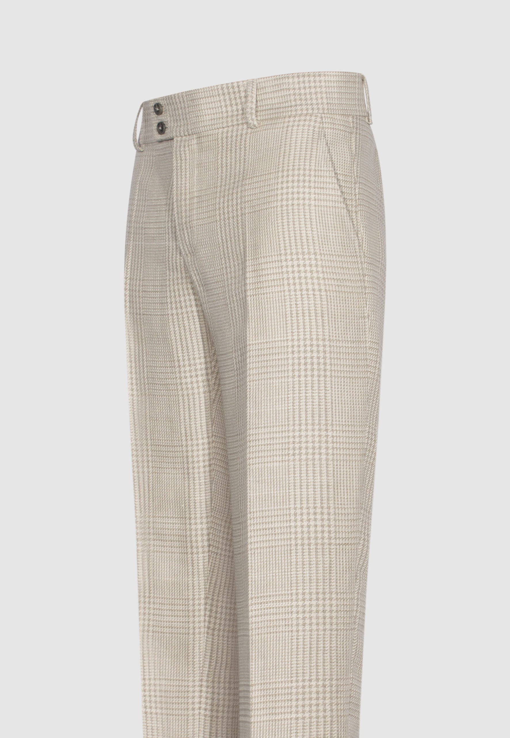 pantalon lin prince de galles beige
