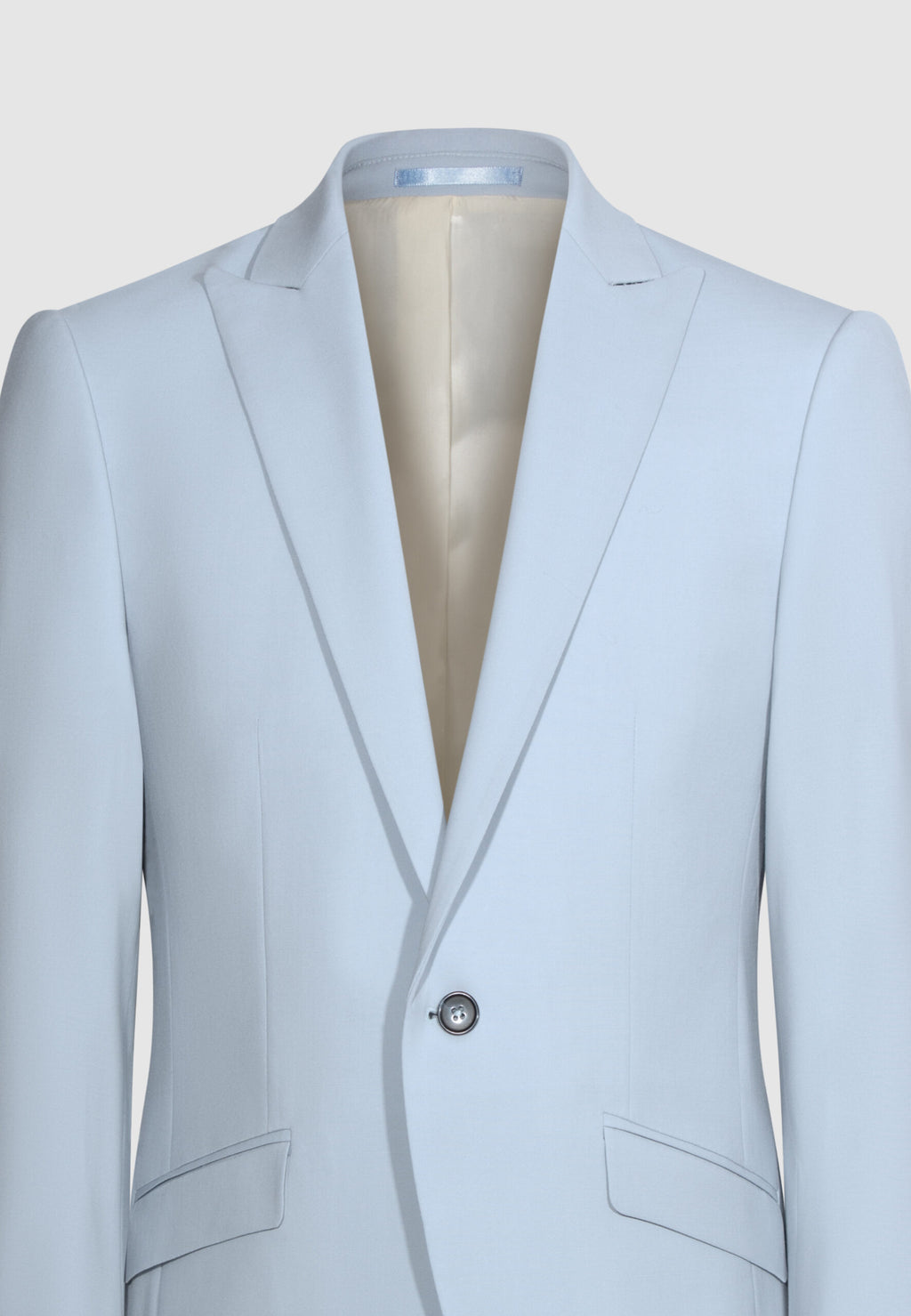 costume homme laine stretch bleu ciel col cranté
